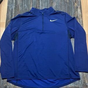 Nike Dri Fit Running Half-Zip Training Top with White Swoosh